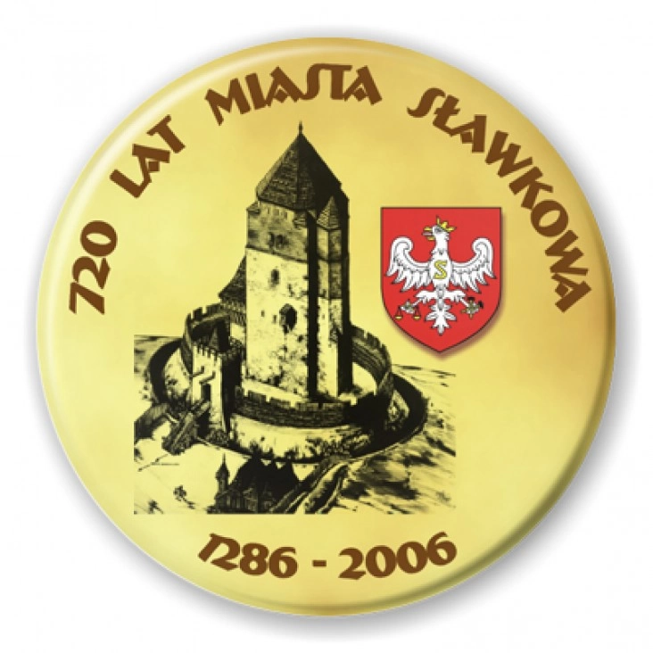 przypinka 720 lat Miasta Sławkowa