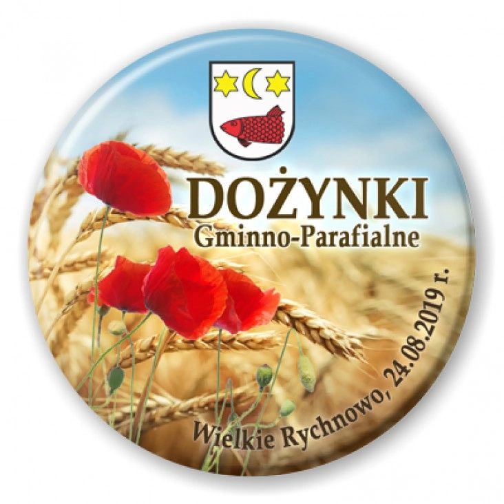 przypinka Dożynki Gminno-Parafialne Wielkie Rychnowo