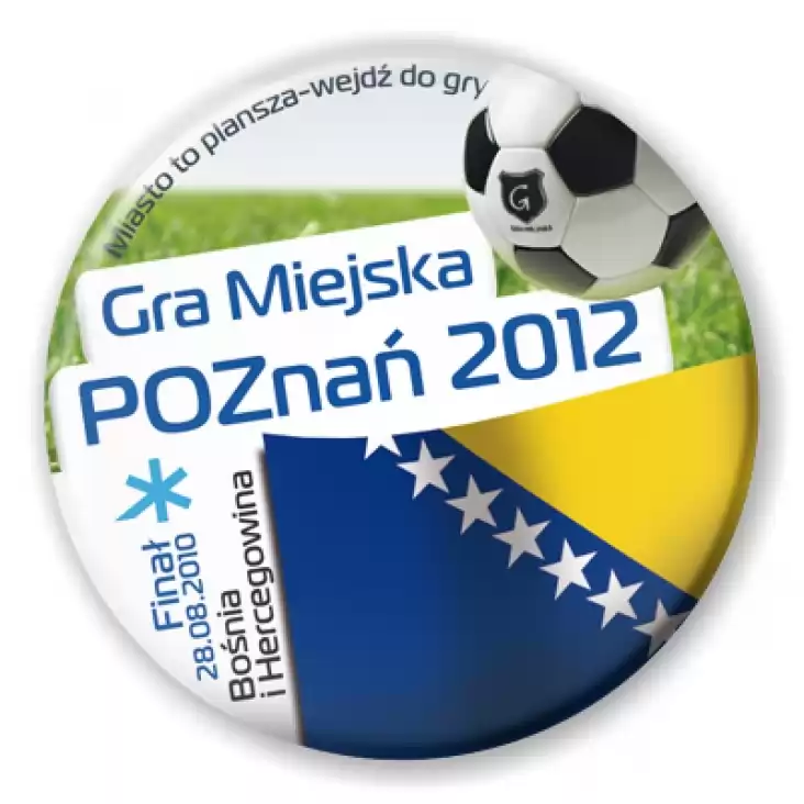 przypinka Gra Miejska - Poznań 2012 - Bośnia i Hercegowina