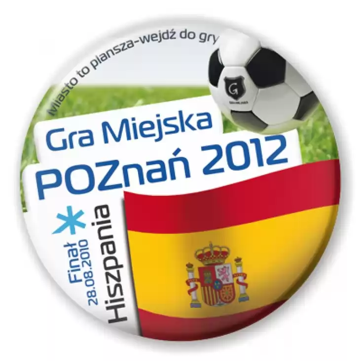 przypinka Gra Miejska - Poznań 2012 - Hiszpania