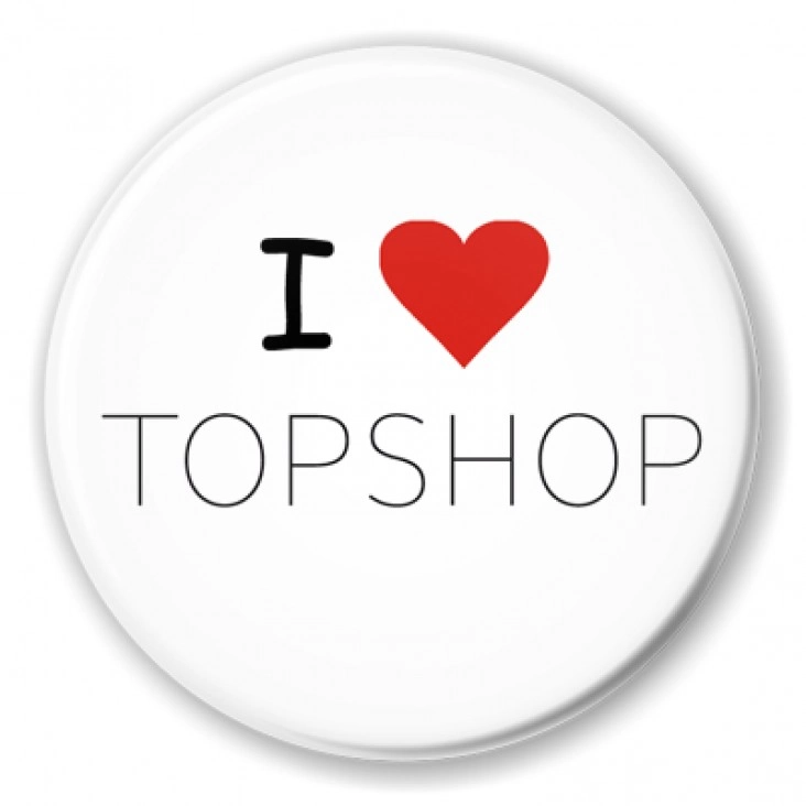 przypinka I love topshop