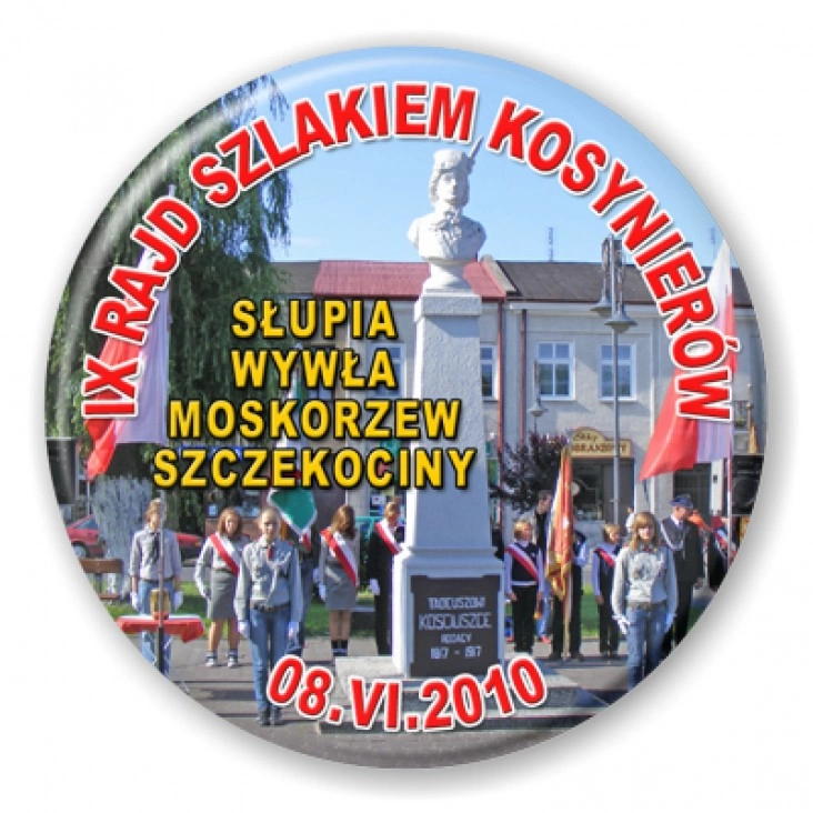 przypinka IX Rajd Szlakiem Kosynierów