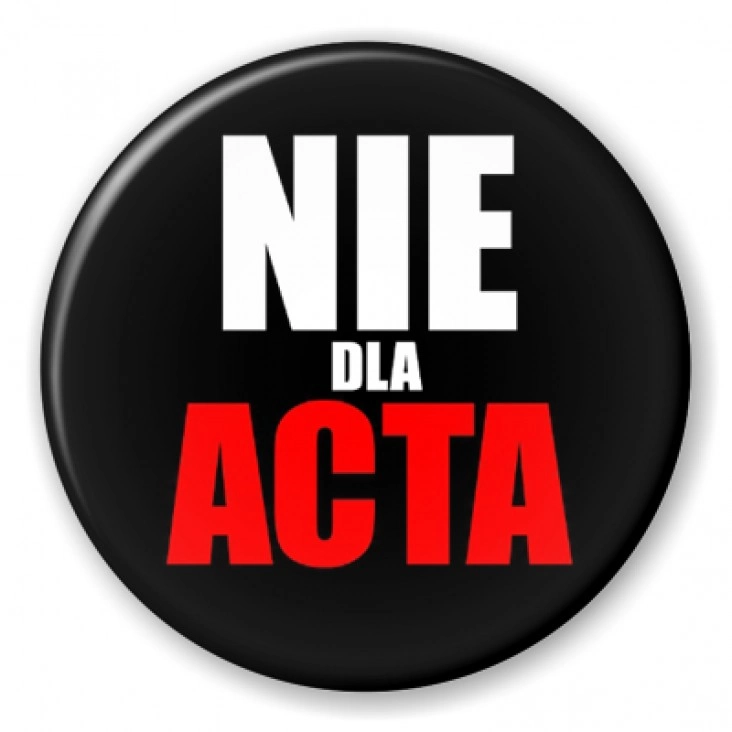 przypinka Nie dla ACTA
