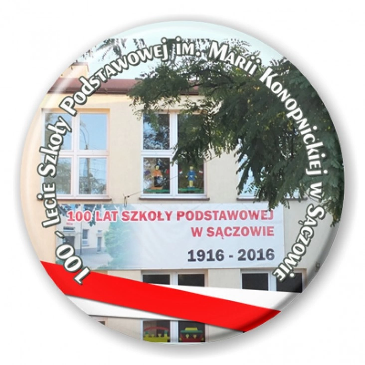 przypinka SP w Sączowie