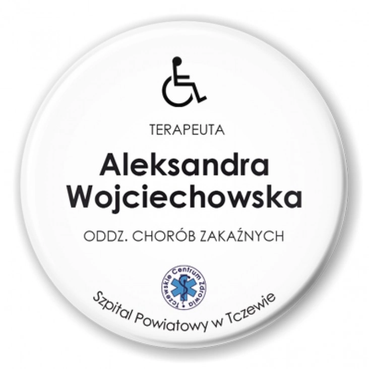 przypinka Szpital Powiatowy w Tczewie - terapeuta