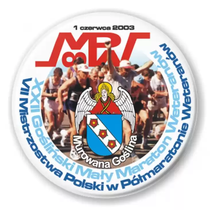przypinka VII Mistrzostwa Polski w Półmaratonie Weteranów 