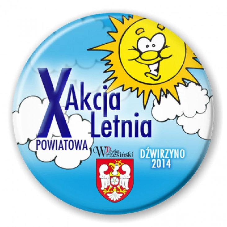 przypinka X Powiatowa Akcja Letnia
