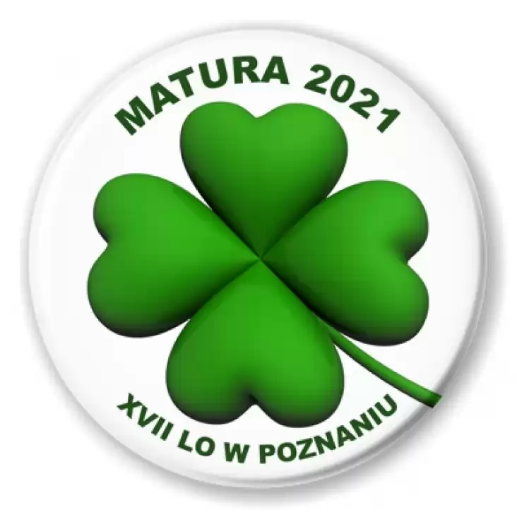 przypinka XVII LO w Poznaniu Matura 2021