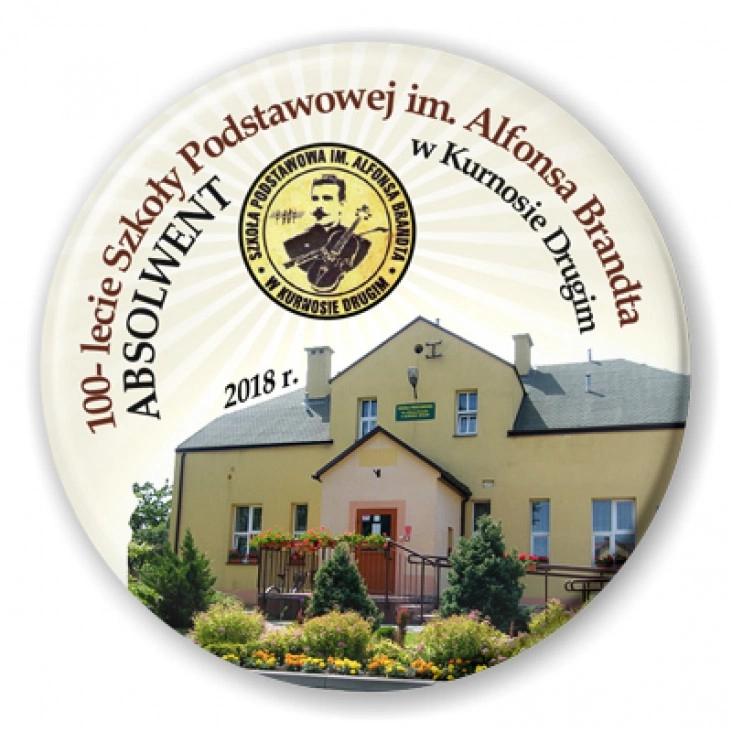 przypinka 100-lecie Szkoły Podstawowej w Kurnosie Drugim