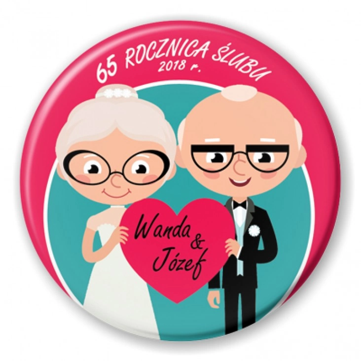 przypinka 65 rocznica ślubu