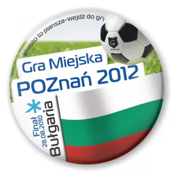 przypinka Gra Miejska - Poznań 2012 - Bułgaria