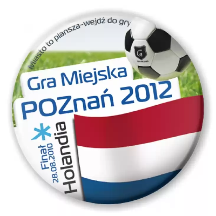przypinka Gra Miejska - Poznań 2012 - Holandia