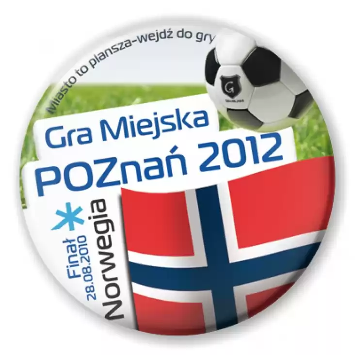 przypinka Gra Miejska - Poznań 2012 - Norwegia