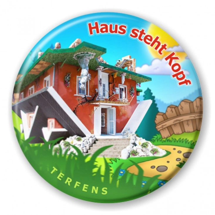 przypinka Haus Steht Kopf