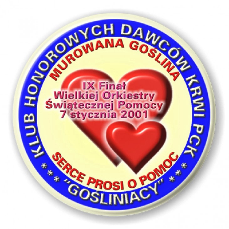 przypinka Klub Honorowych Dawców Krwi - Gośliniacy 