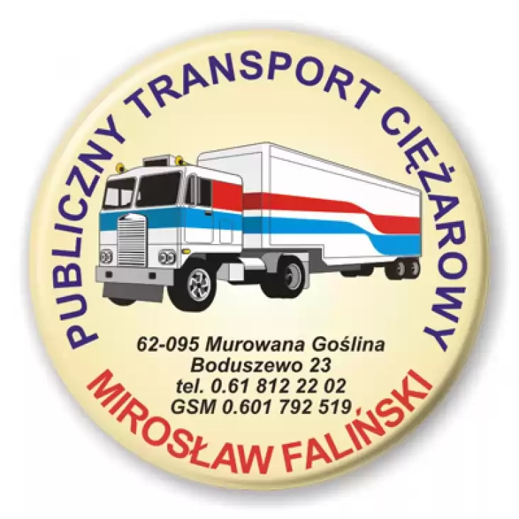 przypinka Mirosław Faliński - publiczny transport ciężarowy 