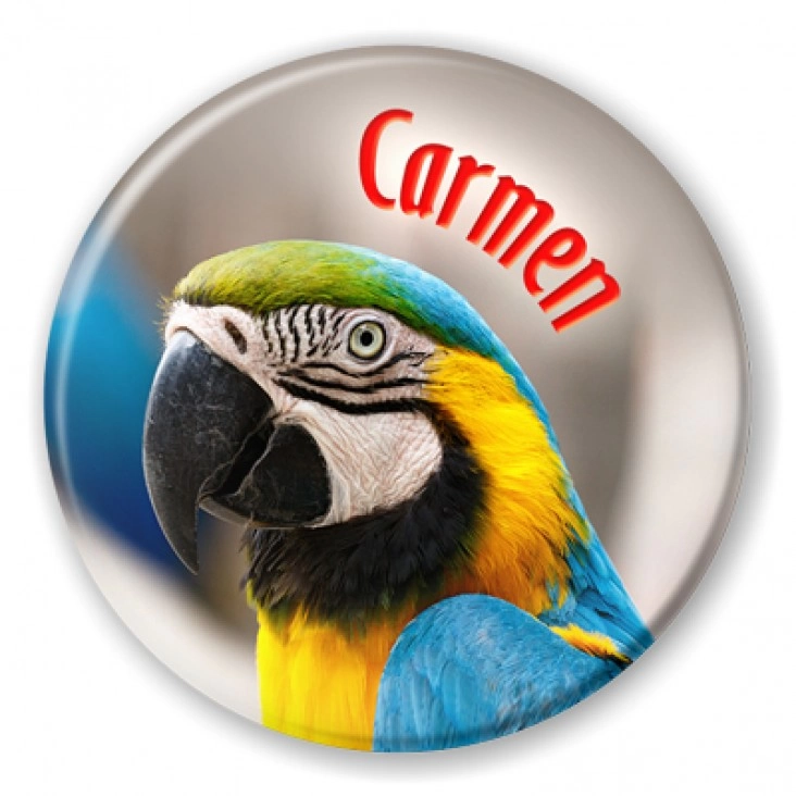 przypinka Papugarnia Carmen