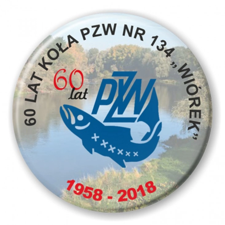 przypinka PZW Koło Wiórek - 60 lat