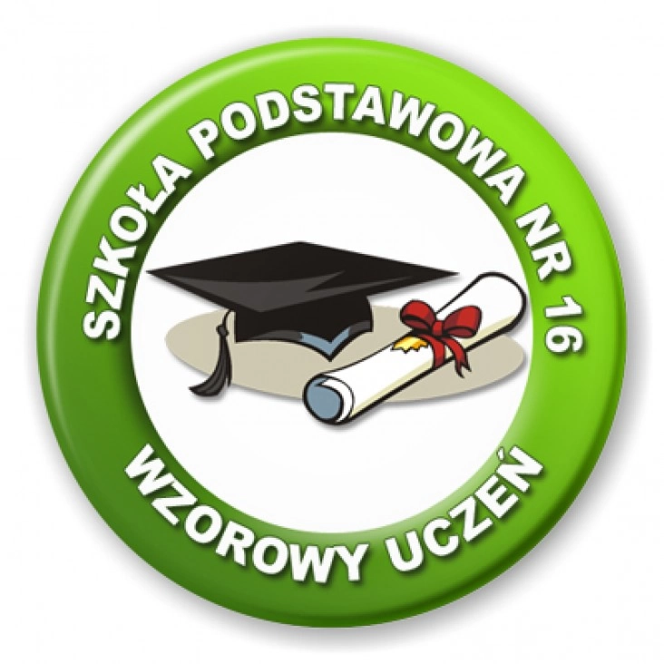 przypinka SP 16 - wzorowy uczeń