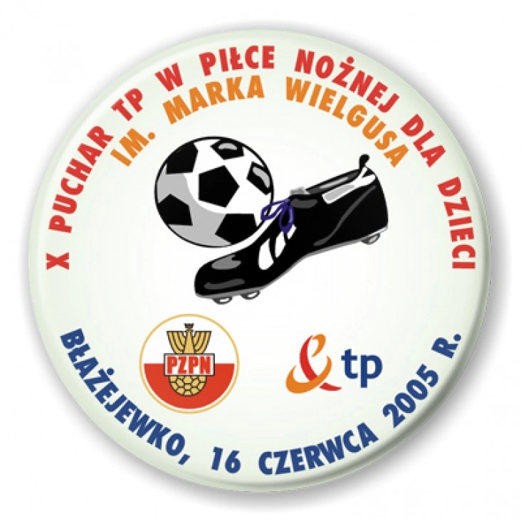 przypinka X Puchar TP w Piłce Nożnej dla Dzieci
