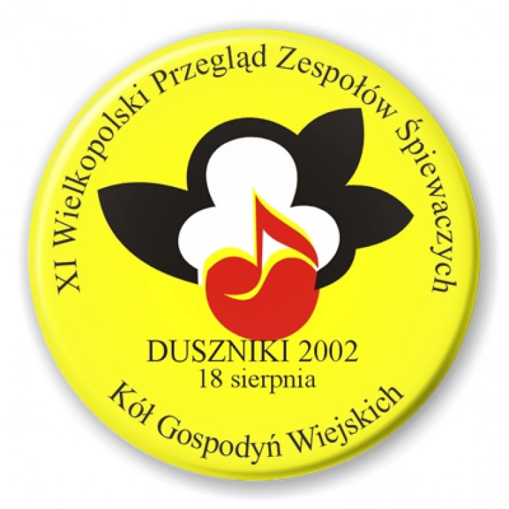 przypinka XI Wielkopolski Przegląd Zespołych Śpiewaczych -Duszniki 2002