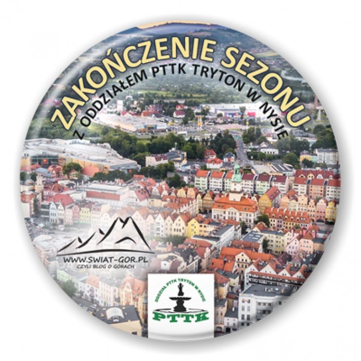 przypinka Zakończenie sezonu PTTK Nysa