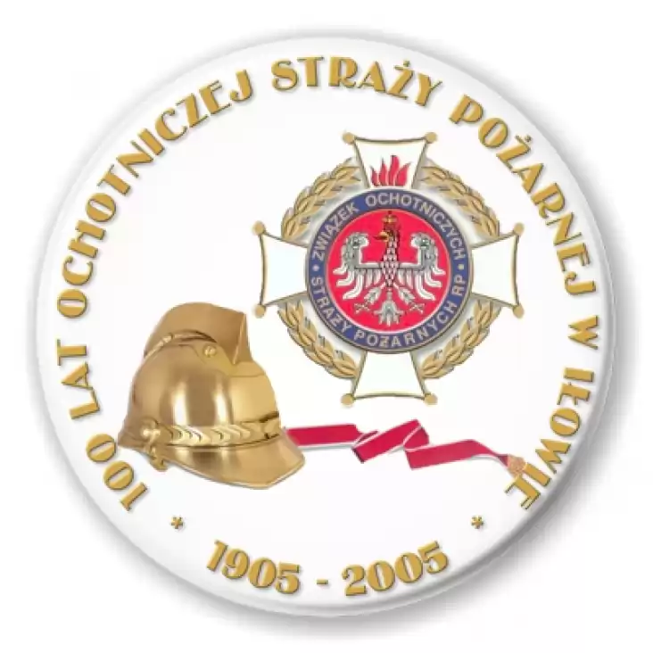 przypinka 100 lat Ochotniczej Straży Pożarnej w Iłowie