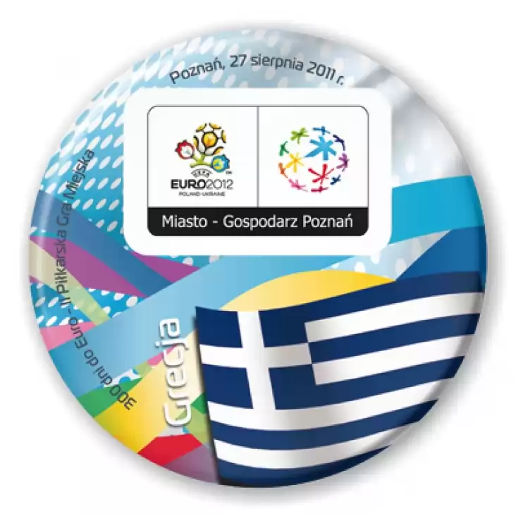 przypinka 300 dni do Euro - II Piłkarska Gra Miejska - Grecja