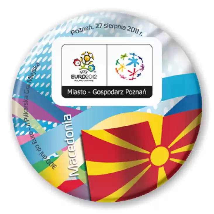 przypinka 300 dni do Euro - II Piłkarska Gra Miejska - Macedonia