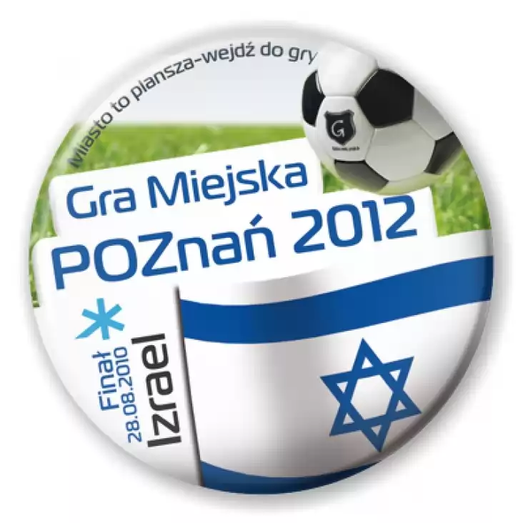 przypinka Gra Miejska - Poznań 2012 - Izrael