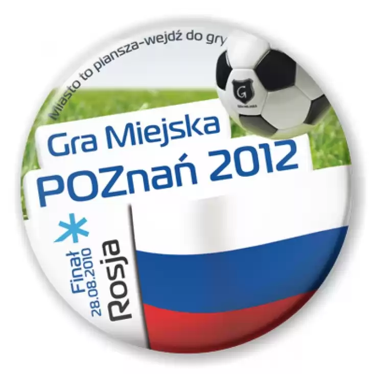 przypinka Gra Miejska - Poznań 2012 - Rosja