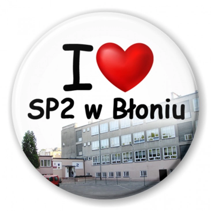 przypinka I love SP2 w Błoniu