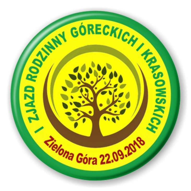 przypinka I Zjazd Rodzinny Góreckich i Krasowskich