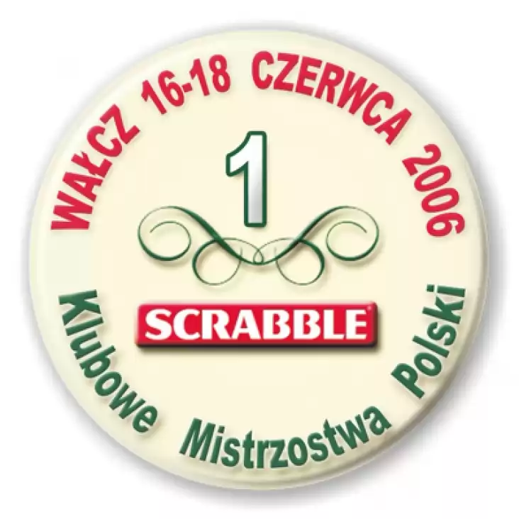 przypinka Klubowe Mistrzostwa Polski -  Scrabble 2006