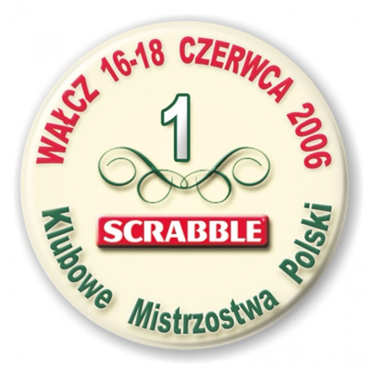 przypinka Klubowe Mistrzostwa Polski -  Scrabble 2006