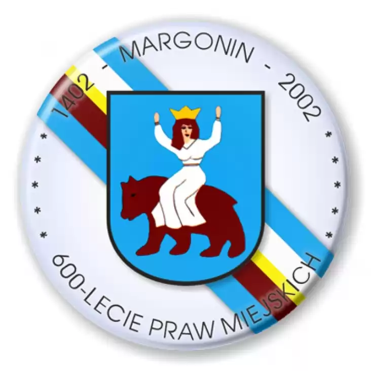 przypinka Margonin - 600-lecie Praw Miejskich 