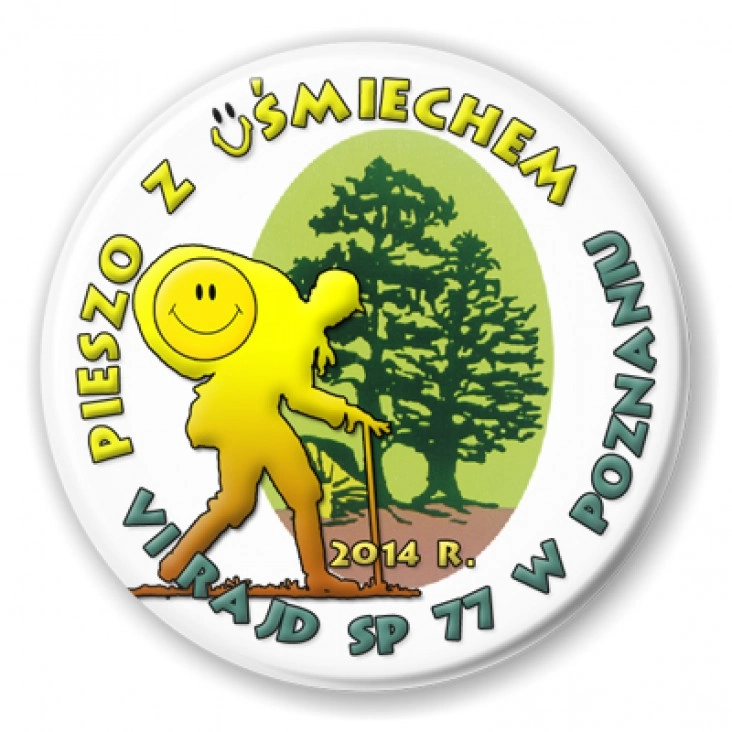 przypinka Pieszo z Uśmiechem