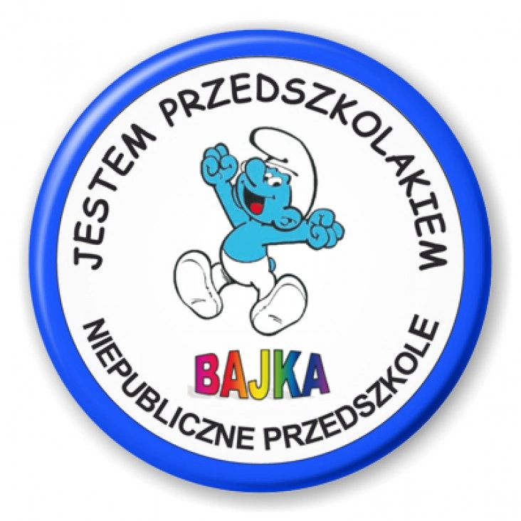 przypinka Przedszkole Bajka - Smerf