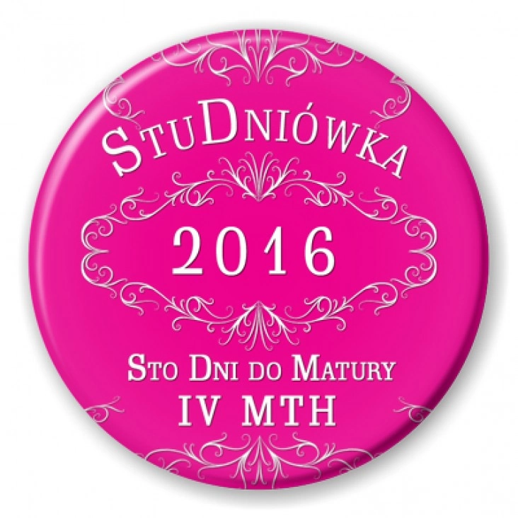 przypinka Sto dni do Matury - IV MTH
