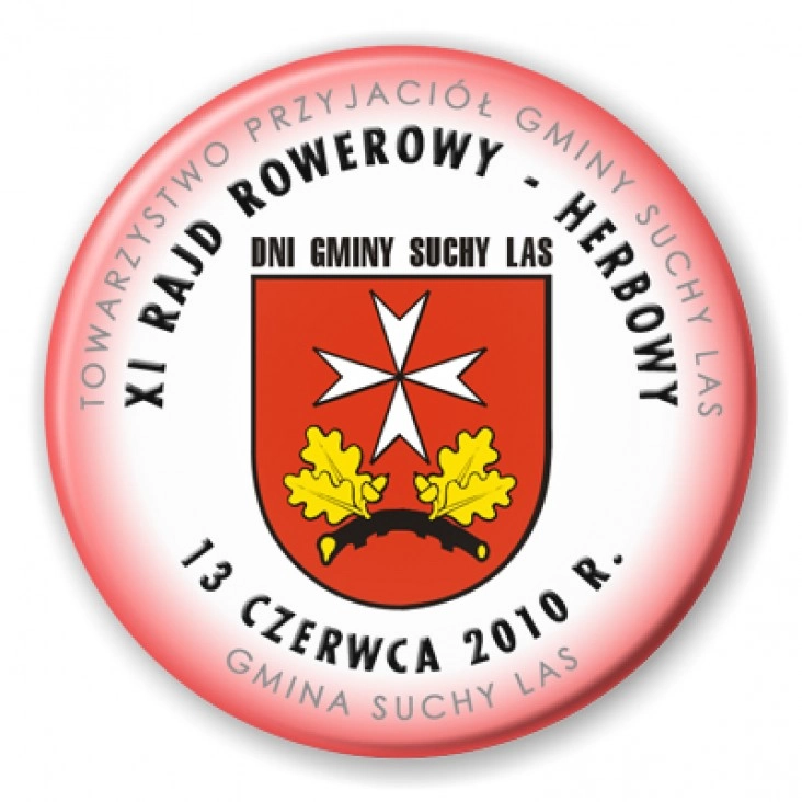 przypinka XI Rajd Rowerowy Herbowy - Suchy Las 2010