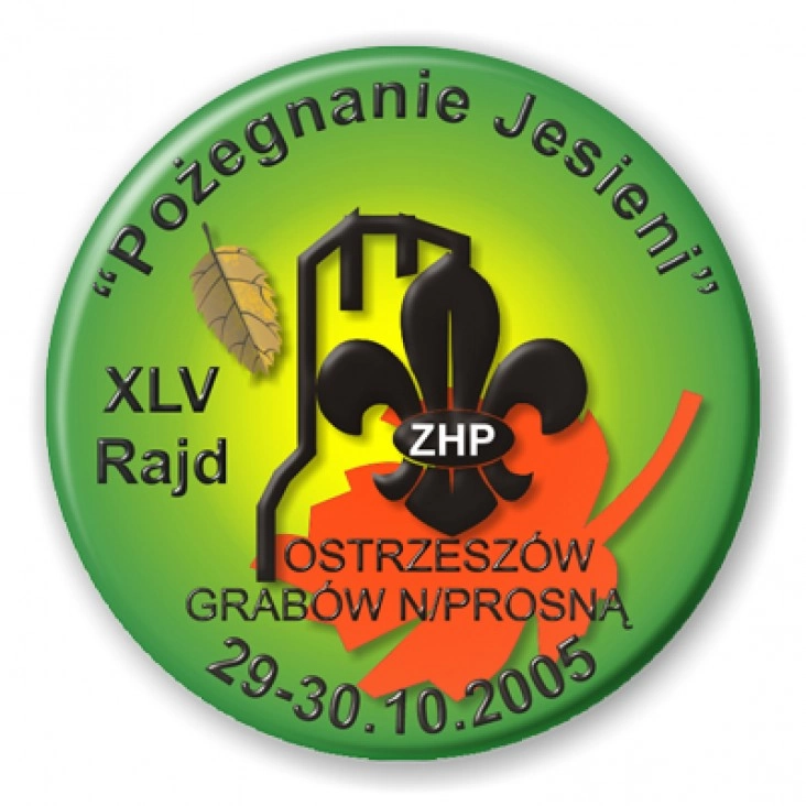 przypinka XLV Rajd Pożegnanie Jesieni