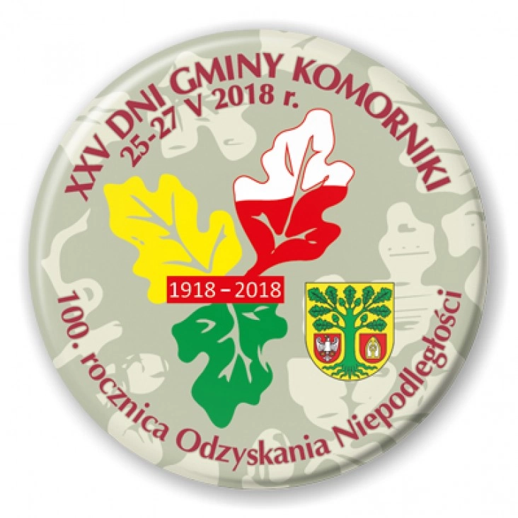 przypinka XXV Dni Gminy Komorniki