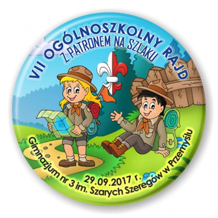 przypinka Z patronem na szlaku 2017