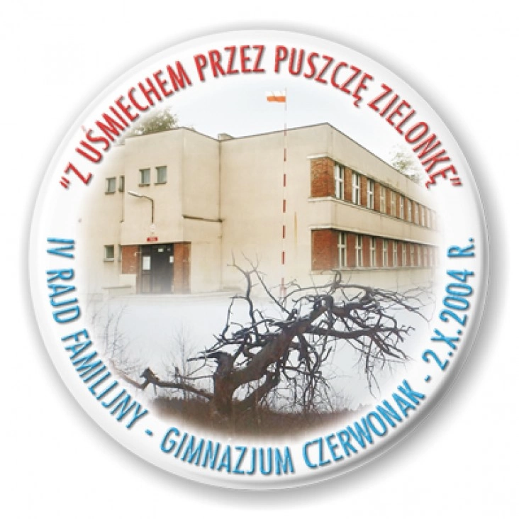 przypinka Z uśmiechem przez Puszczę Zielonkę