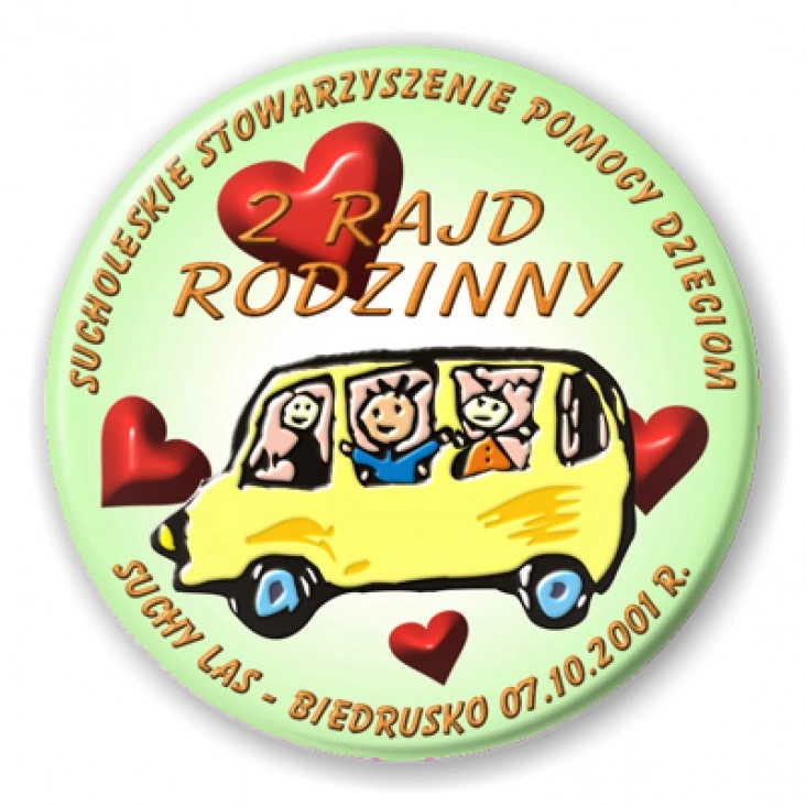 przypinka 2 Rajd Rodzinny Suchy Las - Biedrusko