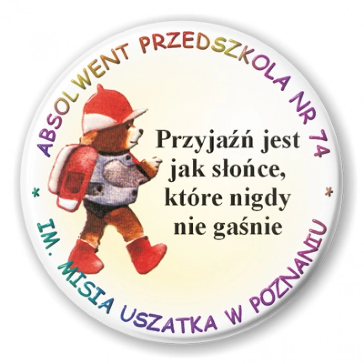 przypinka Absolwent przedszkola nr 74