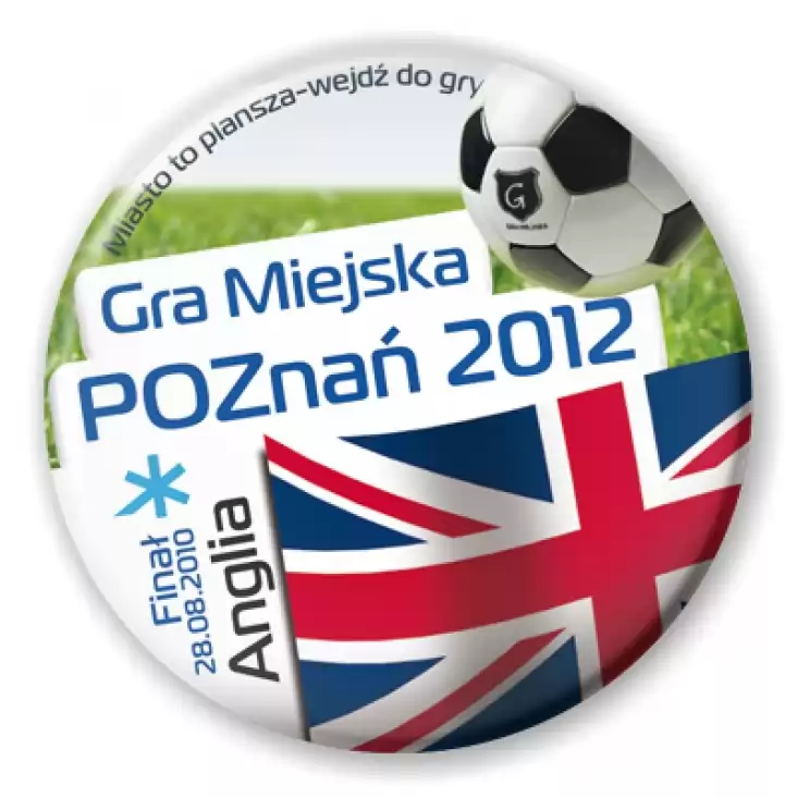 przypinka Gra Miejska - Poznań 2012 - Anglia