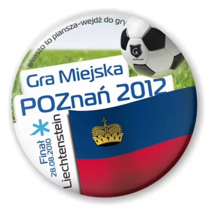 przypinka Gra Miejska - Poznań 2012 - Lichtenstein