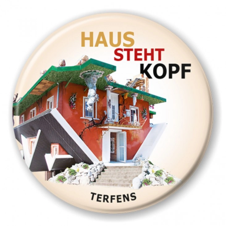 przypinka Haus Steht Kopf