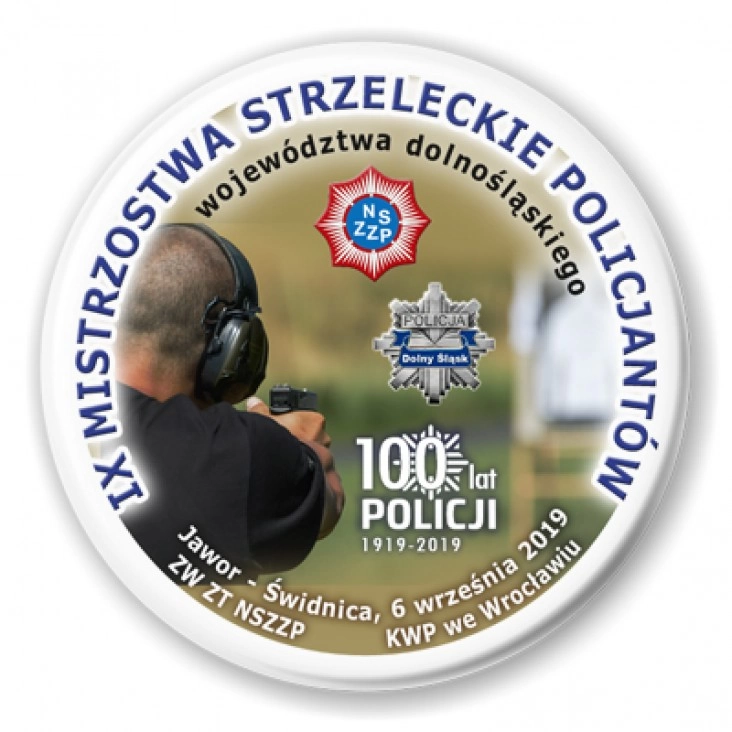 przypinka IX Mistrzostwa Strzeleckie Policjantów